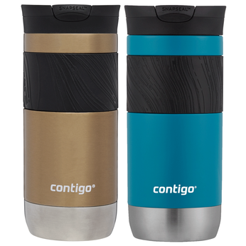 Contigo Byron 2.0 470ml thermal mug set - Gold + Blue Matte