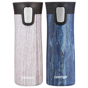 Set of thermal mugs Contigo Pinnacle Couture 420ml - Blue Slate + Blonde Wood