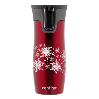 Thermal Mug Contigo West Loop 2.0 470 ml - Red - Snow Stars