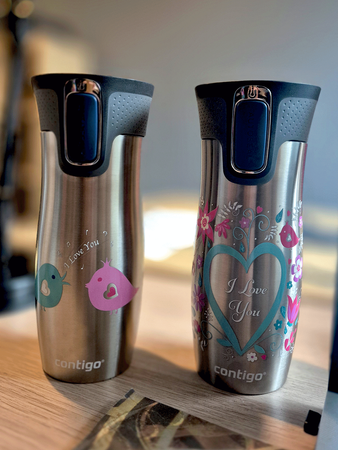 Contigo West Loop 2.0 thermal mug 470ml - Bird love - Steel 