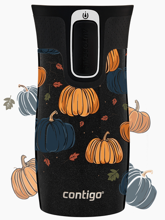 Contigo West Loop Mini 300ml thermal mug - Pumpkins - Black Metallic