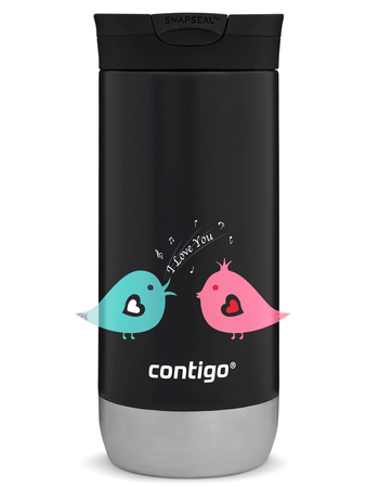 Contigo Huron 2.0 470ml thermal coffee mug - Bird love - Black