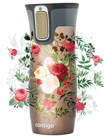 Thermal Mug Contigo West Loop 2.0 470 ml - Latte - Flowers